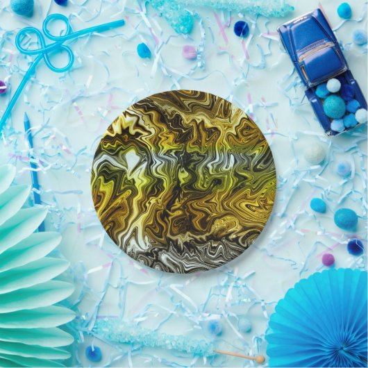 Chrome Liquid Metallic Gold Silver Cooles Party Pappteller (Party)