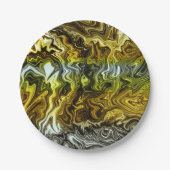 Chrome Liquid Metallic Gold Silver Cooles Party Pappteller (Vorderseite)