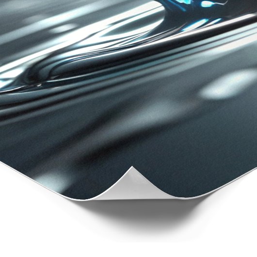 Chrome Liquid Splash Poster (Ecke)