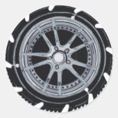 Chrome Mag Wheel Runder Aufkleber (Vorderseite)