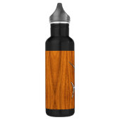 Chrome Marlin auf Teak Wood Trinkflasche (Links)