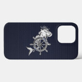 Chrome Mermaid auf Carbon Fibre Print Case-Mate iPhone Hülle (Rückseite (Horizontal))