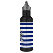 Chrome Mermaid auf nautischen Streifen Trinkflasche (Rechts)