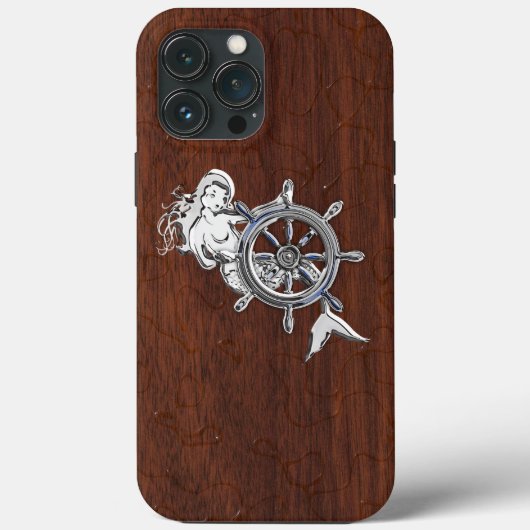 Chrome Mermaid auf Wet Mahogany Print Case-Mate iPhone Hülle (Rückseite)