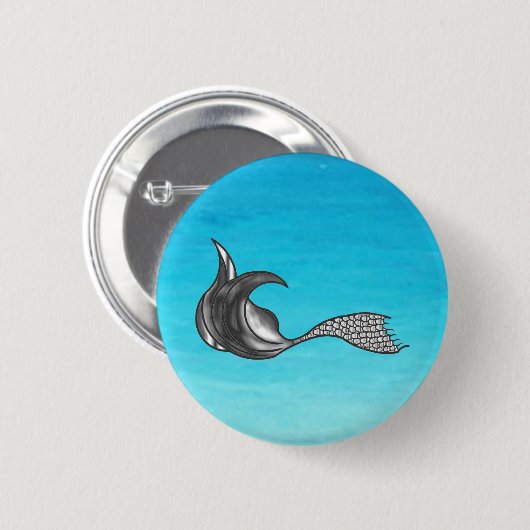 Chrome Mermaid Schwanz Button (Vorne & Hinten)