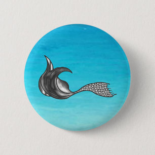 Chrome Mermaid Schwanz Button