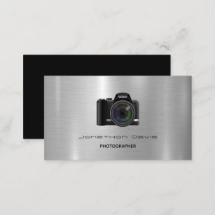Chrome-Metal-Design-Fotokamera Visitenkarte
