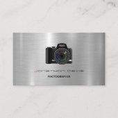 Chrome-Metal-Design-Fotokamera Visitenkarte (Vorderseite)