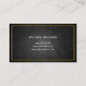 Chrome Metallic | Dunkle Textur gelb geheftet Visitenkarte (Rückseite)