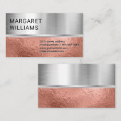Chrome Metallic | Rose Gold Foil Visitenkarte (Vorne/Hinten)