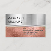 Chrome Metallic | Rose Gold Foil Visitenkarte (Vorderseite)