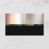 Chrome Metallic | Schwarz | Peacock Pattern Visitenkarte (Rückseite)