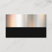 Chrome Metallischer Schwarzer Farbblock Visitenkarte (Rückseite)