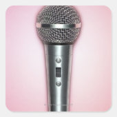 Chrome-Mikrofon Quadratischer Aufkleber (Vorderseite)