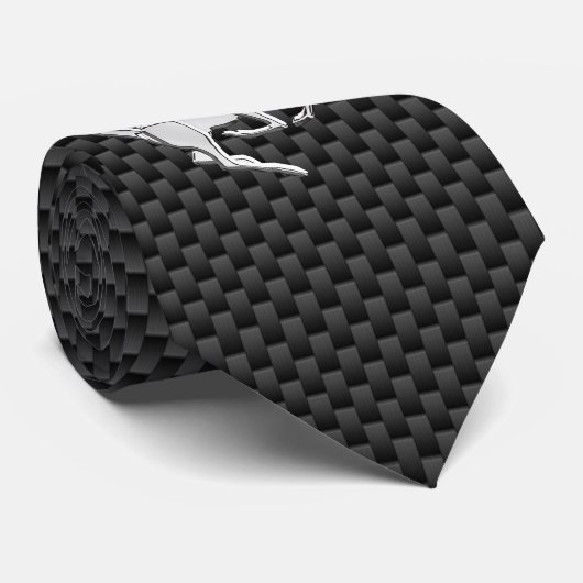 Chrome mit Deber auf Carbon Fibre Print Krawatte (Gerollt)