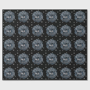 Chrome Multilingual Peace Packpaper auf schwarz Geschenkpapier