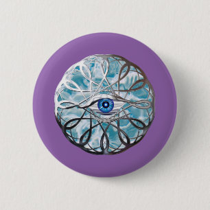 Chrome Mystical Eye Design Button