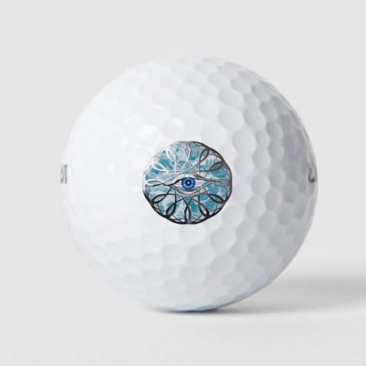 Chrome Mystical Eye Design Golfball (Vorderseite)
