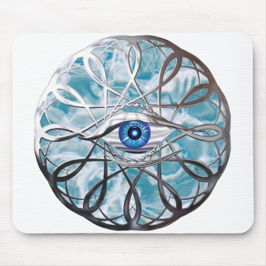Chrome Mystisches Auge Design Mousepad (Vorne)