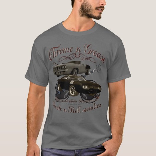 Chrome n Grease 70s Plymouth muscle car oldtimer g T-Shirt (Vorderseite)