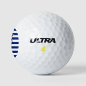 Chrome Nautical Marlin Print auf Navy Stripes Golfball (Logo)