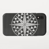 Chrome Nautical Star auf Kohlenstofffaser Case-Mate iPhone Hülle (Rückseite (Horizontal))