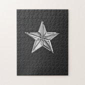 Chrome Nautical Star auf Kohlenstofffaser Puzzle (Vertikal)