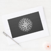 Chrome Nautical Star auf Kohlenstofffaser Rechteckiger Aufkleber (Umschlag)