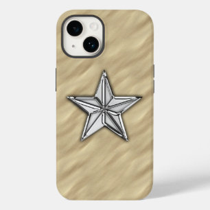 Chrome Nautical Star auf Sandy Beach Print Case-Mate iPhone Hülle