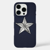 Chrome Nautical Star on Carbon Fibre Print Case-Mate iPhone Hülle (Rückseite)