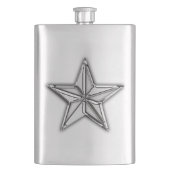 Chrome Nautical Star Print Flachmann (Vorderseite)