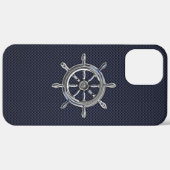 Chrome Nautical Wheel on Carbon Fibre Print Case-Mate iPhone Hülle (Rückseite / Rechts)