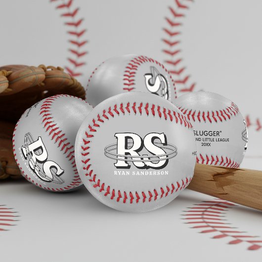 Chrome-Orbit-Monogramm Anfangsbuchstaben in jeder  Baseball