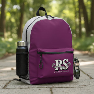 Chrome Orbit Monogramm Anfangsbuchstaben in jeder  Bedruckter Rucksack