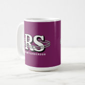 Chrome-Orbit-Monogramm Initialen in jeder Farbe ID Kaffeetasse (Vorderseite Links)