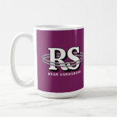 Chrome-Orbit-Monogramm Initialen in jeder Farbe ID Kaffeetasse (Links)