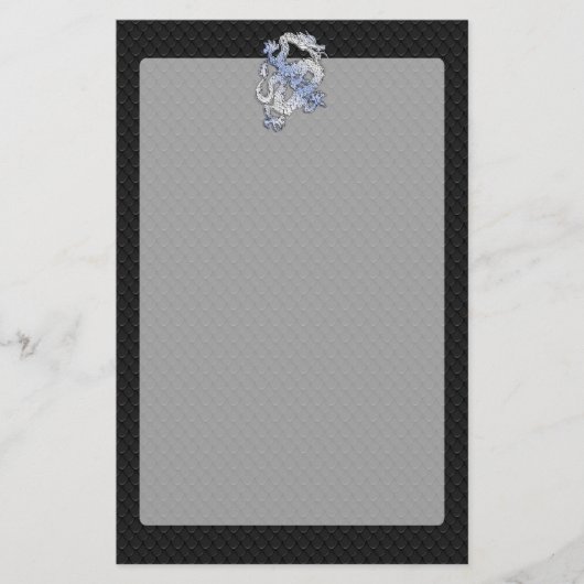 Chrome-Orient Dragon Black Snake Skin Print Briefpapier (Vorderseite)