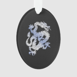 Chrome-Orient Dragon Black Snake Skin Print Ornament