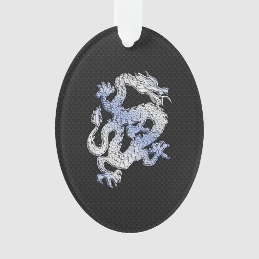 Chrome-Orient Dragon Black Snake Skin Print Ornament (Vorderseite)