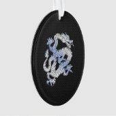Chrome-Orient Dragon Black Snake Skin Print Ornament (Vorderseite)