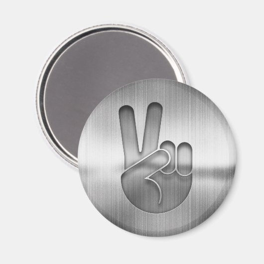 Chrome Peace Hand Magnet (Vorderseite/Rückseite)