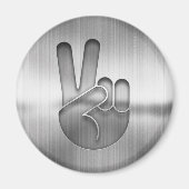 Chrome Peace Hand Magnet (Vorne)