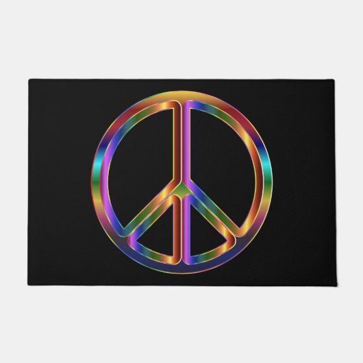 Chrome Peace Sign Fußmatte (Vorderseite)