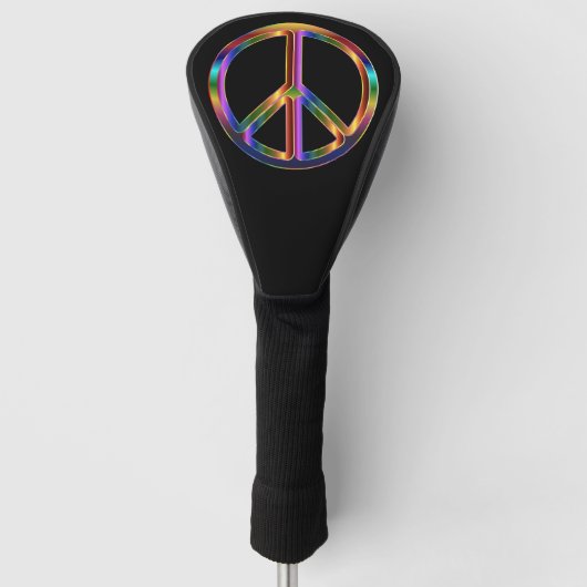 Chrome Peace Sign Golf Headcover (Vorderseite)