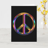 Chrome Peace Sign Karte (Gelbe Blume)