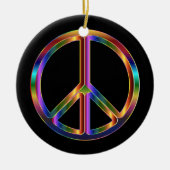 Chrome Peace Sign Keramik Ornament (Vorne)