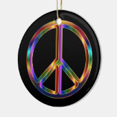 Chrome Peace Sign Keramik Ornament (Links)