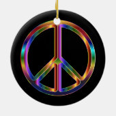Chrome Peace Sign Keramik Ornament (Hinten)