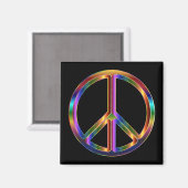Chrome Peace Sign Magnet (Vorderseite/Rückseite)