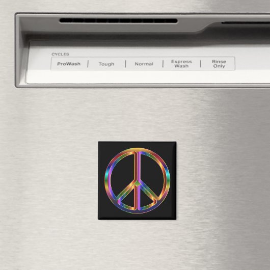 Chrome Peace Sign Magnet (In Situ (Geschirrspüler))